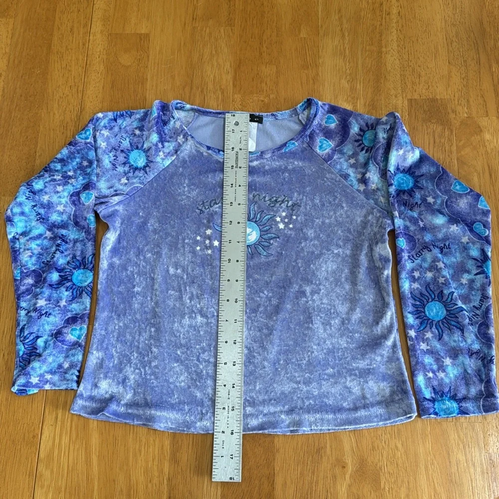 ✋Starry Night Pajama Size 8 Crushed Velvet Feel